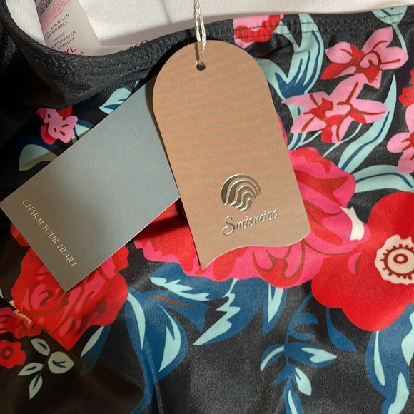 Smismivo Tummy Control Halter One Piece Retro Ruched Push Up Bathing Suit - Picture 5 of 5